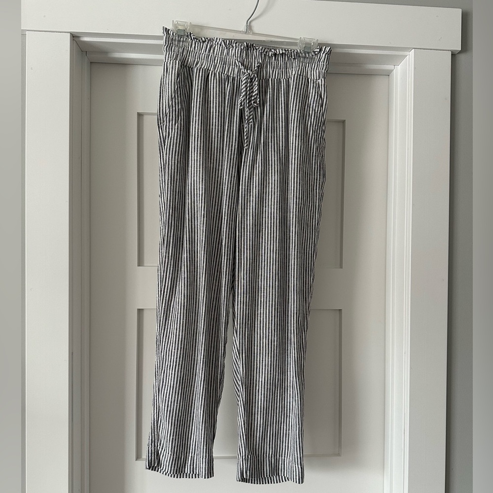 Striped linen pants